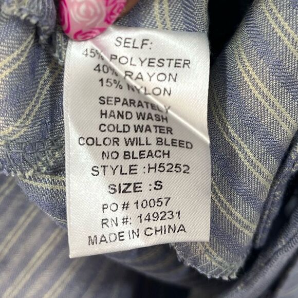 Stevie Hender Blue Striped Linen Pants - Picture 5 of 13